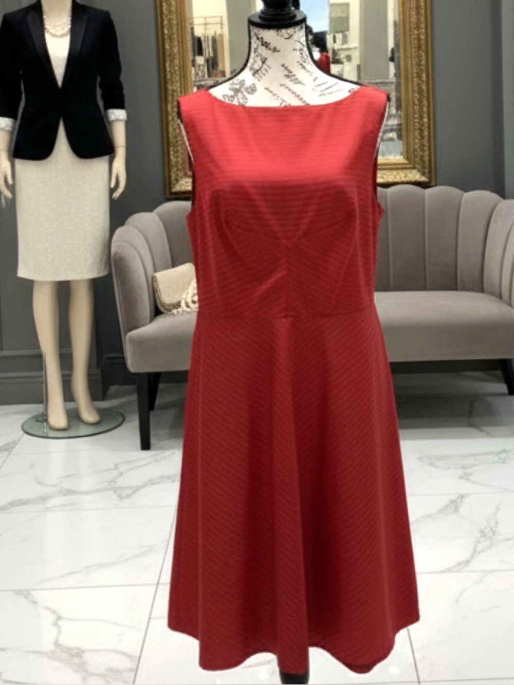 Isaac Mizrahi Red Ribbed Ruched Sundress~ Size 16 💃🏾 NWOT💃🏾